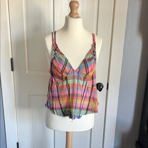 Free People Multicolor Plaid Camisole